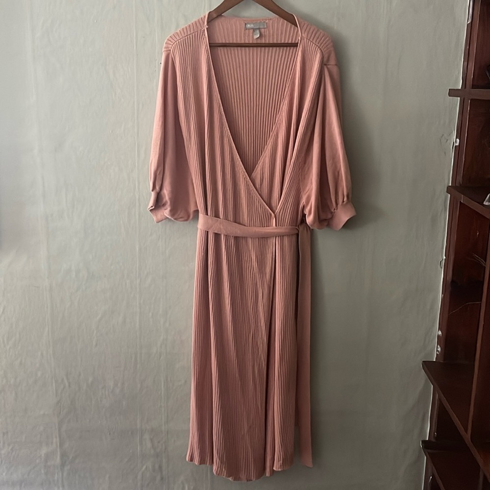 ASOS Pink knit wrap dress w/ belt, size 18